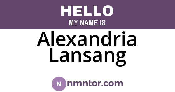 Alexandria Lansang