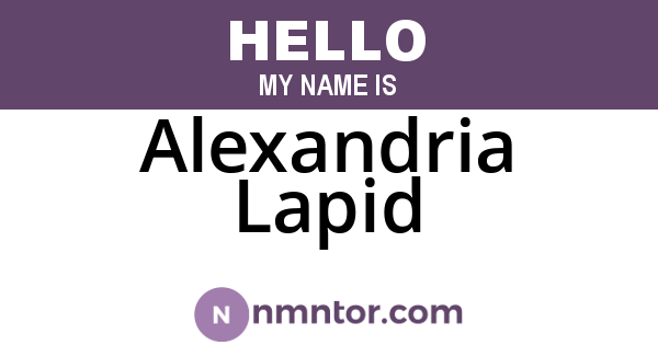 Alexandria Lapid