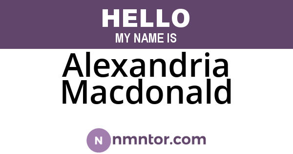 Alexandria Macdonald