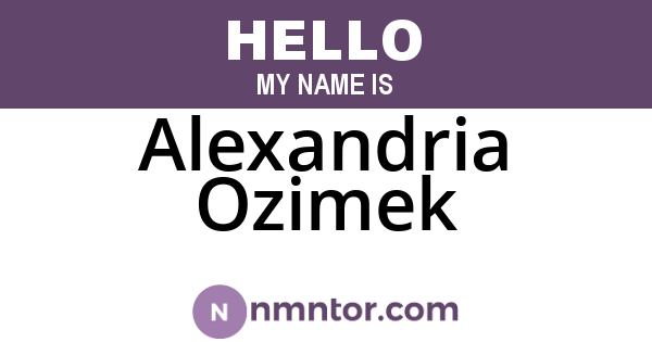 Alexandria Ozimek