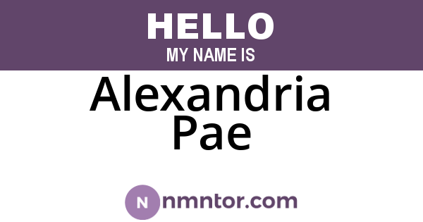 Alexandria Pae
