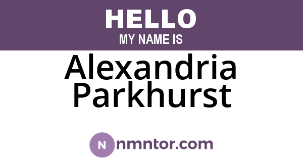 Alexandria Parkhurst