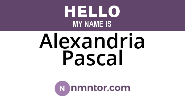 Alexandria Pascal