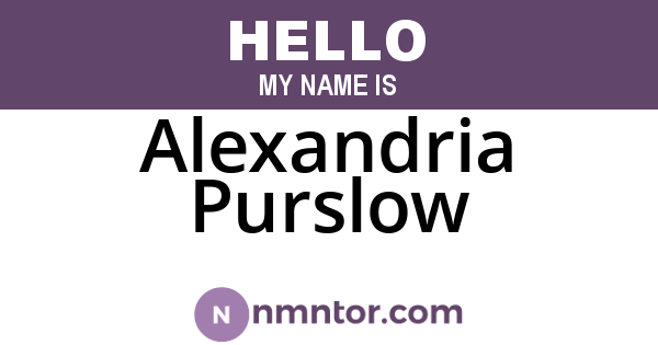 Alexandria Purslow