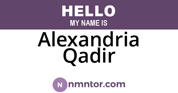 Alexandria Qadir