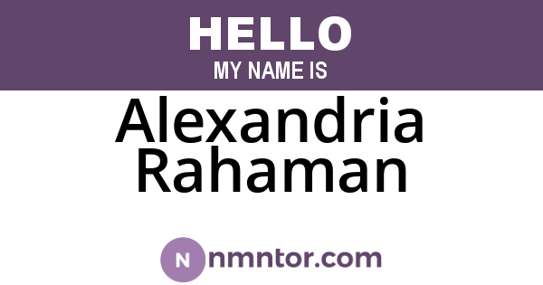 Alexandria Rahaman