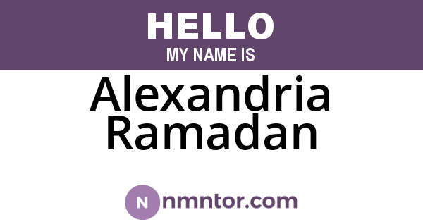 Alexandria Ramadan