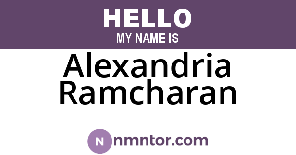 Alexandria Ramcharan