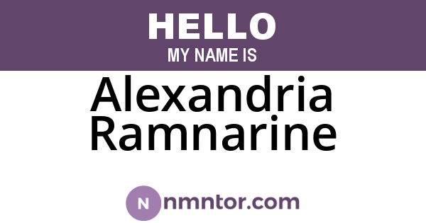 Alexandria Ramnarine