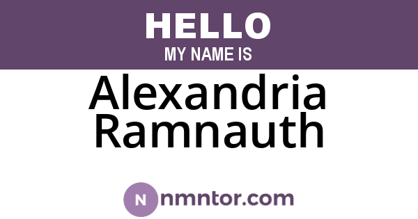 Alexandria Ramnauth