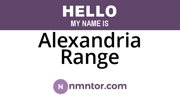 Alexandria Range