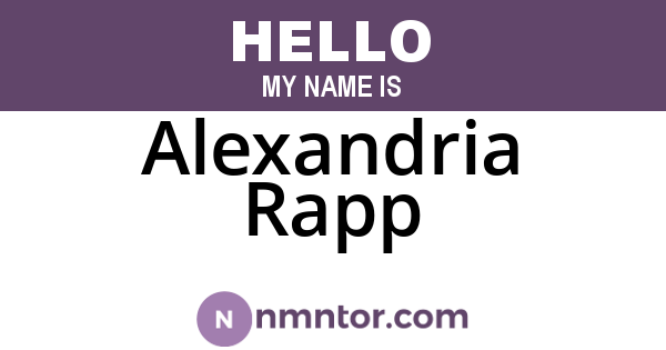 Alexandria Rapp