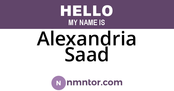 Alexandria Saad