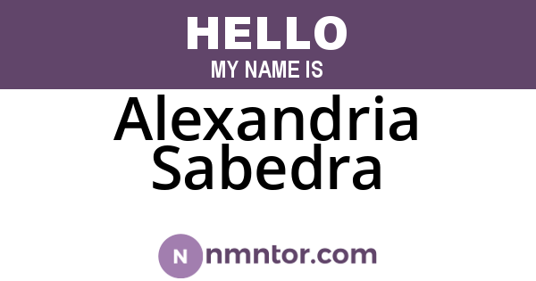 Alexandria Sabedra