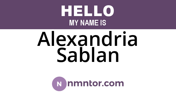 Alexandria Sablan