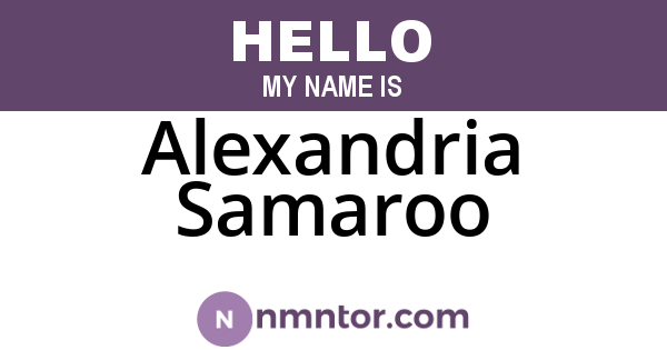 Alexandria Samaroo