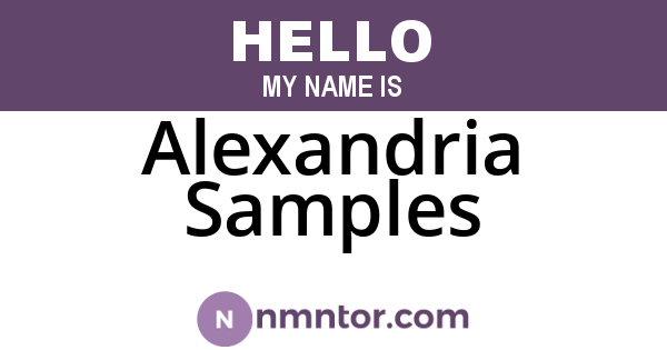 Alexandria Samples