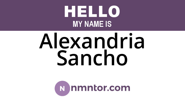 Alexandria Sancho