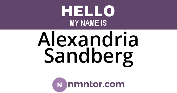 Alexandria Sandberg
