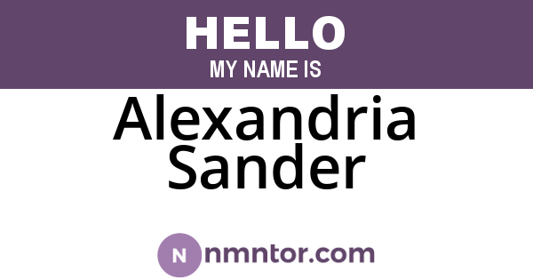 Alexandria Sander