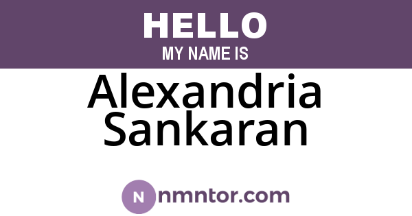 Alexandria Sankaran