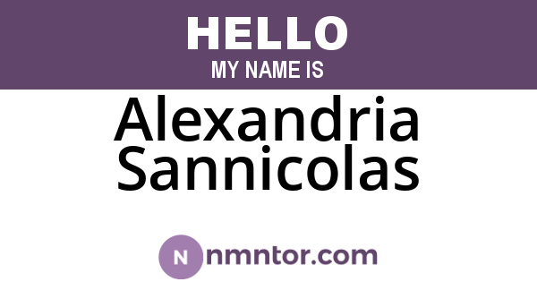 Alexandria Sannicolas
