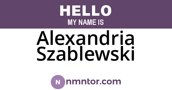 Alexandria Szablewski