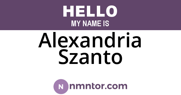 Alexandria Szanto