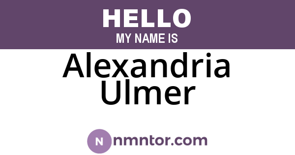 Alexandria Ulmer
