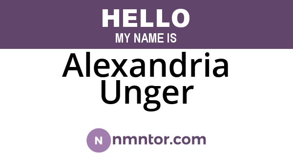 Alexandria Unger