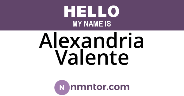 Alexandria Valente