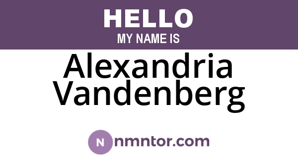 Alexandria Vandenberg