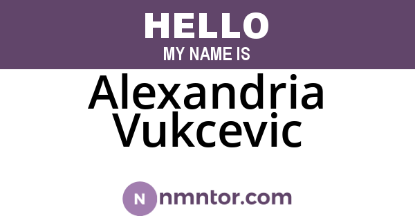Alexandria Vukcevic
