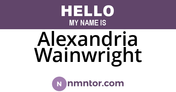 Alexandria Wainwright