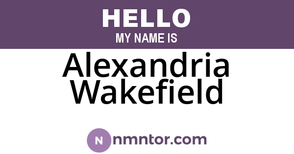 Alexandria Wakefield