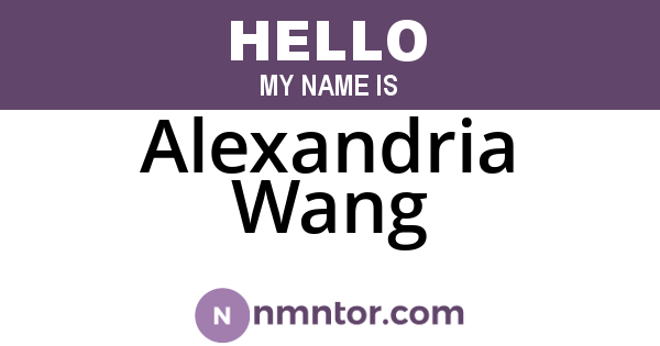 Alexandria Wang