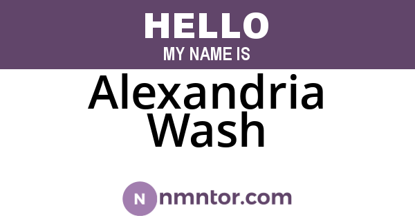 Alexandria Wash