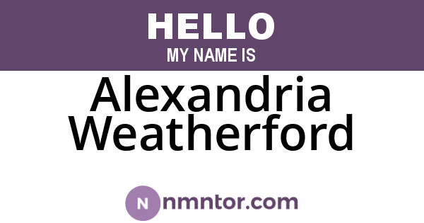Alexandria Weatherford