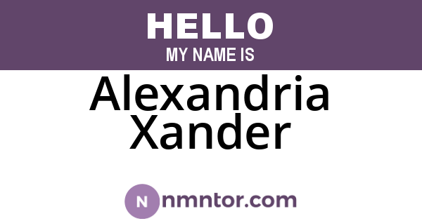 Alexandria Xander