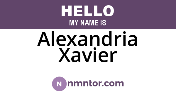 Alexandria Xavier