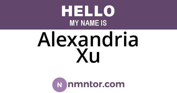 Alexandria Xu