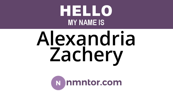 Alexandria Zachery