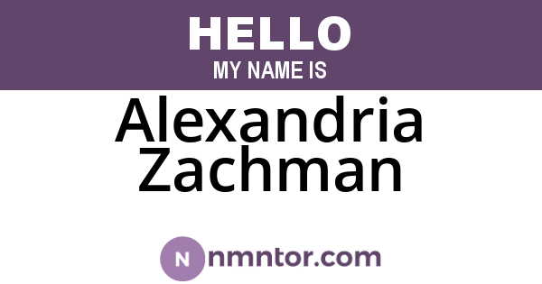 Alexandria Zachman