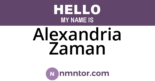 Alexandria Zaman
