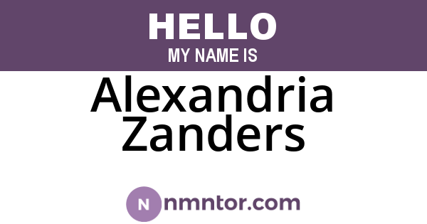 Alexandria Zanders