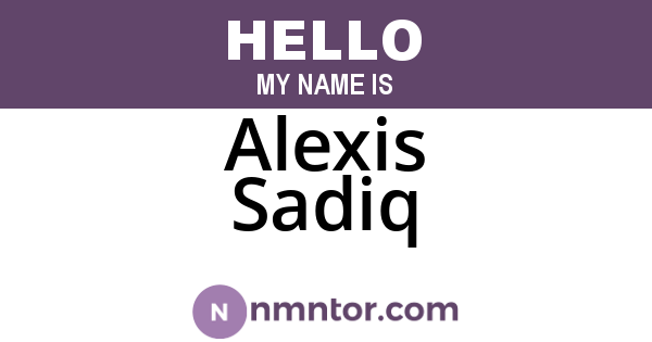 Alexis Sadiq