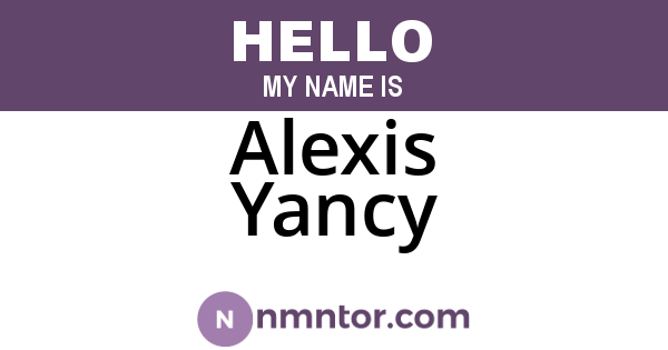 Alexis Yancy