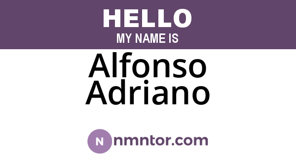 Alfonso Adriano