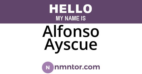 Alfonso Ayscue