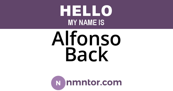 Alfonso Back